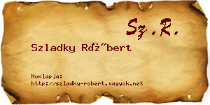 Szladky Róbert névjegykártya