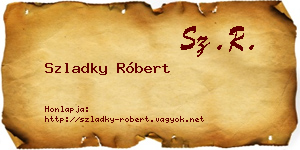 Szladky Róbert névjegykártya